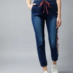 DOLCE CRUDO Navy Regular Fit Joggers-image-5