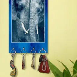 999Store Blue & Grey MDF  Key Holder - Set of 1-30