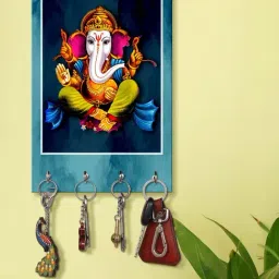 999Store Blue & White MDF  Key Holder - Set of 1-picture-28