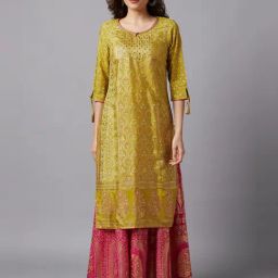 Aurelia Olive Green Printed Straight Kurta-image-35