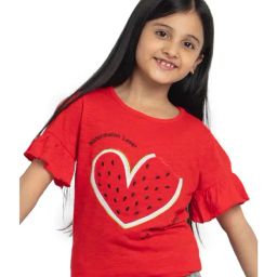 Under Fourteen Only Kids Red Printed T-Shirt-image-56