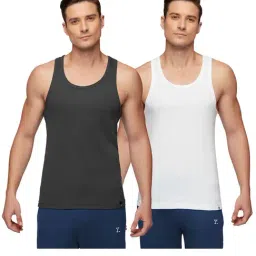XYXX Grey & White Regular Fit Vest - Pack of 2-picture-34