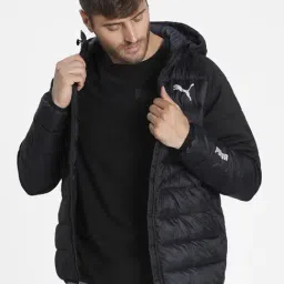 Puma Black Regular Fit Quilted Hooded Jackets-picture-37
