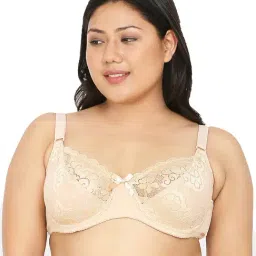 Curvy Love Beige Under-Wired Non Padded Plunge Bra-picture-23