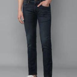 Louis Philippe Jeans Navy Cotton Slim Fit Jeans-image-39