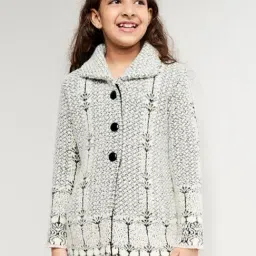 Global Desi Girl Kids Grey Jacquard Full Sleeves Jacket-image-70