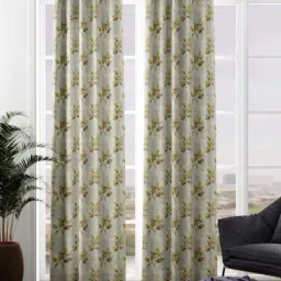 Bianca VILLA C`ESTA Green Faux Silk 7 Ft. Door Curtain - Set of 2-29