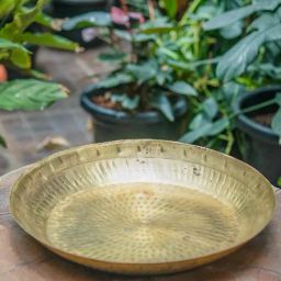 Ambi Pure Brass Hammered Parat - 16 Inches Diameter-15