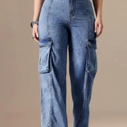 Miss Chase A+ Blue Denim Solid High Rise Jeans-picture-31