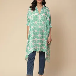 aarke Ritu Kumar Green Printed Kaftan Kurti image 1