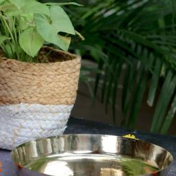 Ambi Pure Brass Peetal Everyday Use Thali Plate - 9 Inches Diameter-image-46