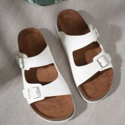 Mozafia Women's White Slides-image-83