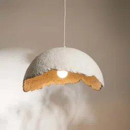 FIG Living Black Paper Mache Terra Pendant Lamp image 1