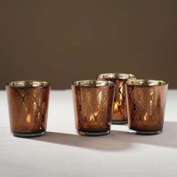 Pure Home and Living Brown Glass Printed Votives-image-52