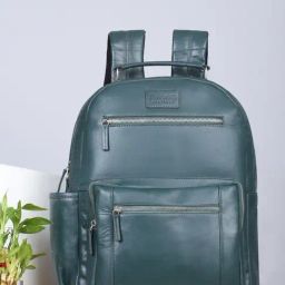 Teakwood Leathers Green Solid Leather Backpack-picture-31