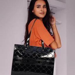 Esbeda Black Logo Large Tote-17