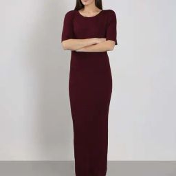 Vero Moda Maroon Plain Dress-image-28
