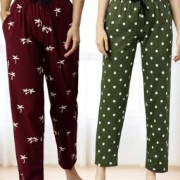 Kryptic Green & Maroon Printed Pyjamas (Pack Of 2)-image-52