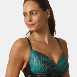 Soie Green Full Coverage Non-Wired Full Coverage Bra image 1