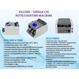 Elcons Mix Note Counting Machine 1000 notes/min, Single CIS image 2