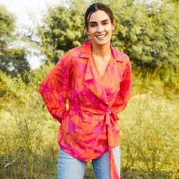 Mabish By Sonal Jain Pink & Orange Printed Top-picture-40