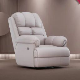 The Sleep Company Beige Luxe RRR Recliner Patented SmartGRID Technology Motorised Single Recliner Sofa-image-94