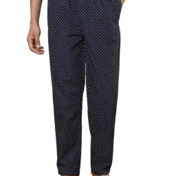 Sleepz by Raymond Dark Blue Cotton Printed Regular Fit Pyjama-picture-8