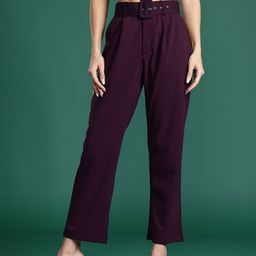 DressBerry Women High-Rise Pleated Trousers-image-69