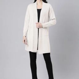 SHOWOFF Cream Solid Shrug-image-51