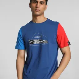 Puma BMW M Motorsport Pro Blue Cotton Regular Fit Printed Sports T-Shirt-image-32
