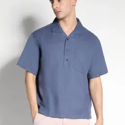 American Eagle Blue Regular Fit Shirt-image-68