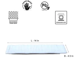 VarEesha Awesome Solids White Ceramic Serving Platter - Set of 1 image 5