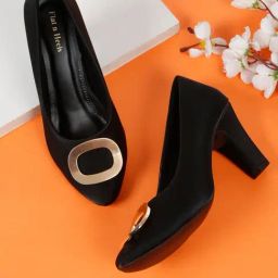Flat N Heels Women's Black Pump Shoes-76