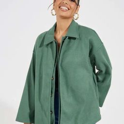 Styli Green Plain Jacket-picture-5