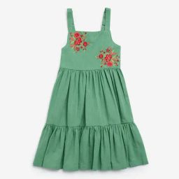 Utsa Kids by Westside Green Floral Embroidered Cotton Blend Dress-image-62