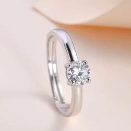 Ornate Jewels 92.5Sterling Silver American Diamond Solitaire Adjustable Ring-image-30