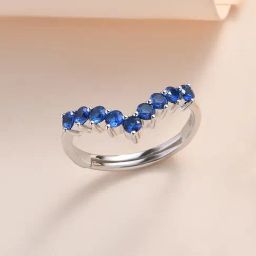 Ornate Jewels 92.5 Sterling Silver Blue Sapphire Adjustable Ring-image-76