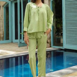 SAY Green Printed Pyjamas Set-picture-22