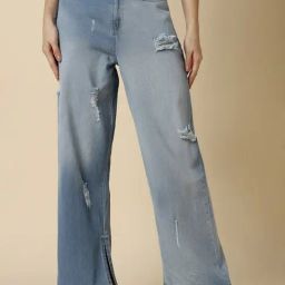 Allen Solly Blue Cotton Distressed Mid Rise Jeans-image-81