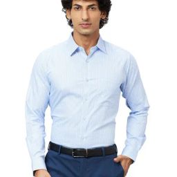 Raymond Blue Slim Fit Printed Shirt-image-50