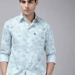 U.S. Polo Assn. Tailored Fit Floral Printed Pure Cotton Casual Shirt-image-58