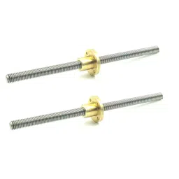 Invento 150mm (0.15 mtr) SS304 Threaded Rod M10 10mm OD + M10 nut 1.5mm Pitch 10mm T Nut Brass round Flange Single Nut for 3D Printer CNC Robotics ISC 1964-1A-image-88