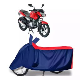 Auto Pearl Two Wheeler Cover with Bag for Bajaj Pulsar 135 LS DTS-i, Red & Blue-image-15