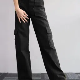 Alamode By Akanksha Women Black Roderno Cargo Statement Pants-image-67