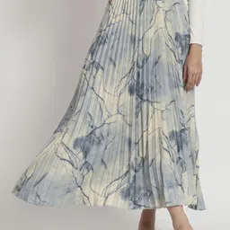 ZWERLON Women Abstract Printed A-Line Maxi Skirt-picture-12