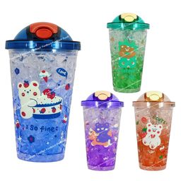 FunBlast Frosty Ice Cup Tumbler Jar with Straw and Lid - 1 Pc Random Color and Design-picture-18