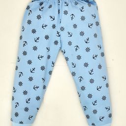 Kiwi Sailor Theme All Over Ship Anchor & Helm Printed Lounge Pants  - Blue-image-77