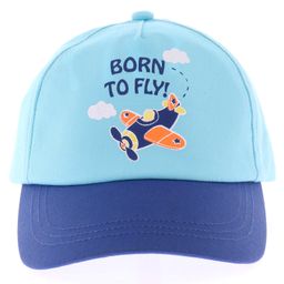 Babyhug Cotton blend Summer Caps Helicopter Print- Sky Blue-22