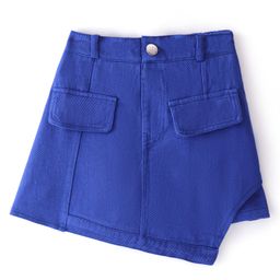 Kookie Kids Skort with Pocket Detailing Solid Colour - Blue-image-9
