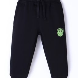 Doreme Terry Knit Full Length Smiley Printed Fleece & Woollen Bottomwear - Navy Blue-image-28